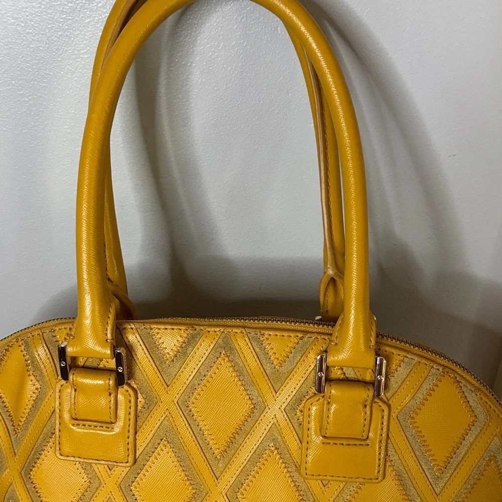 Tory Burch Mustard Diamond Satchel